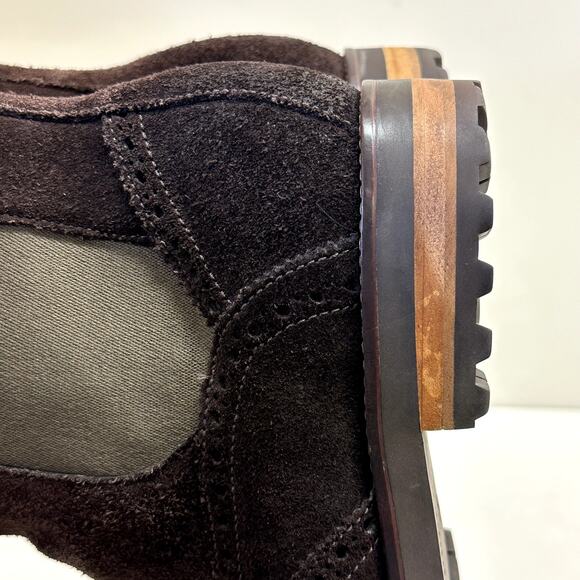 Cole Haan x Nike Air Grayson Dark Brown Suede Wingtip Chelsea Boots C10856 9 - Picture 12 of 12